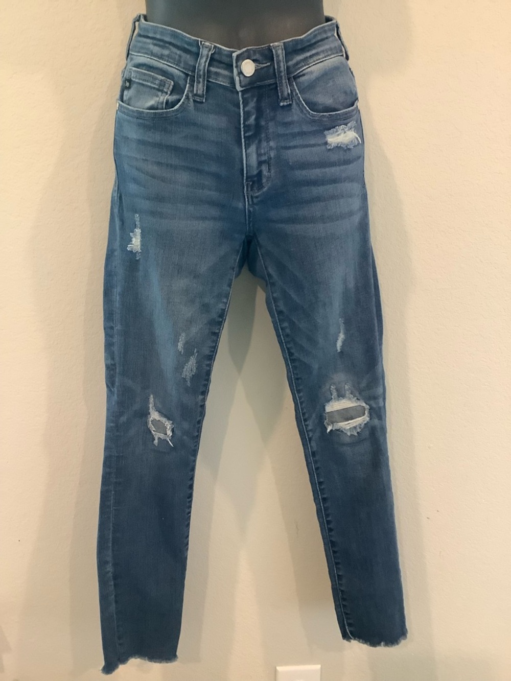 Judy Blue Distressed Medium Blue Skinny Jeans